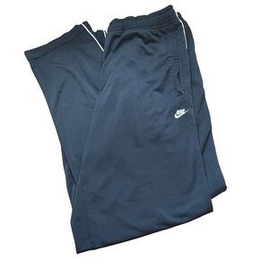 Vintage Nike Track Pants Mens Medium Black Lined Zip Ankles Drawstring Y2K